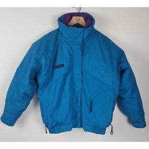 Vtg. 90's Columbia Women's Sz. L Whirlibird 2 in 1 Down Coat/Jacket in Teal/Purp